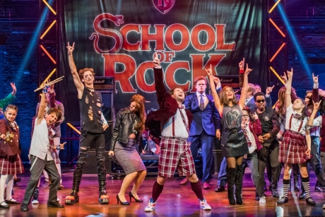 The Cast of School of Rock with Gary Trainor centre photo by Tristram Kenton
